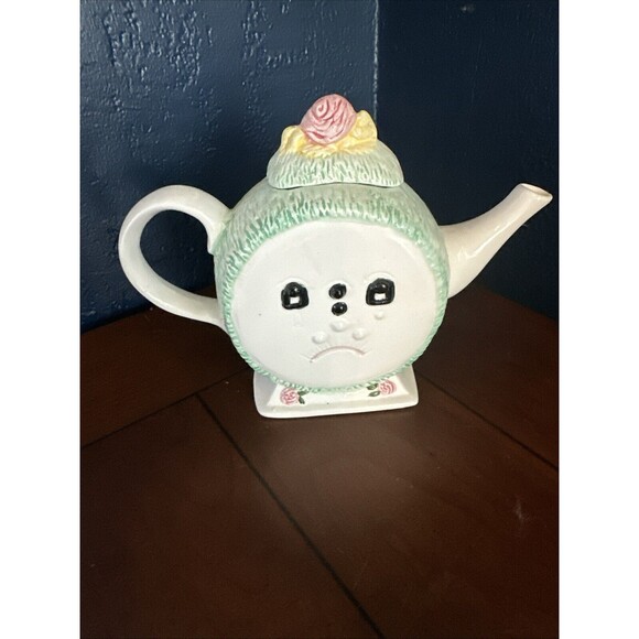 Gift Gallery Porcelain Clock Tea Pot Decorative Only Clock Face Floral VTG - Picture 4 of 8